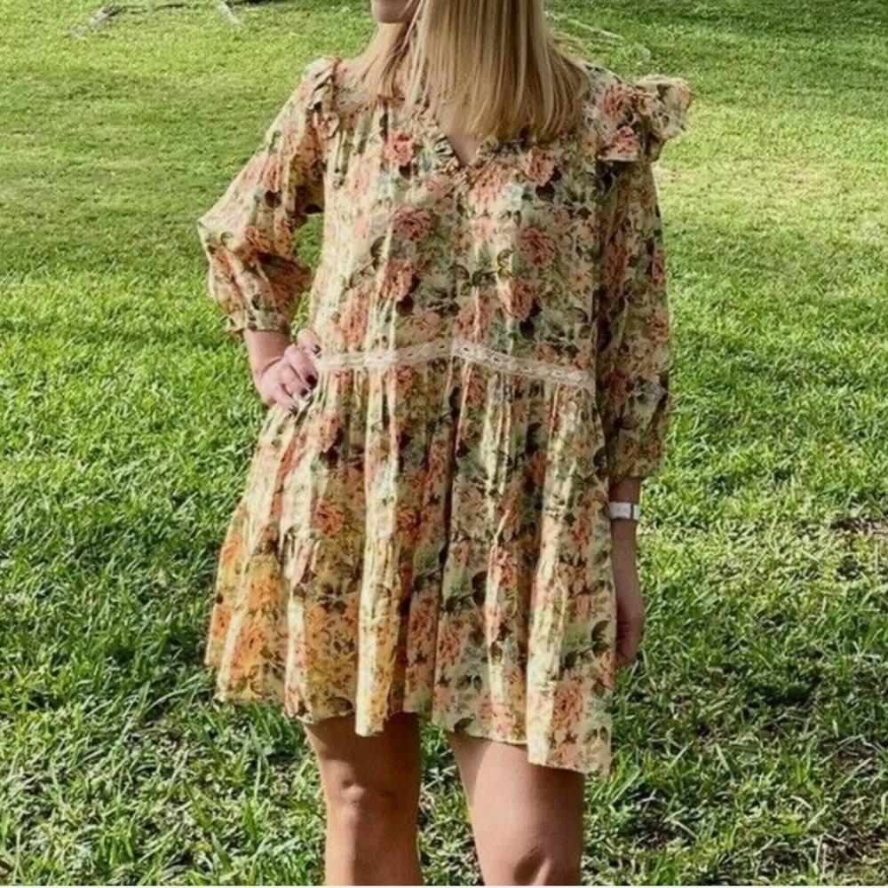 Zara Cream Tiered Ruffled Sundress !! SOLD !!